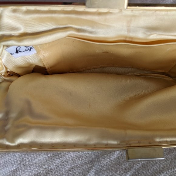 La Regale Vintage 1960s Gold Silver Beaded Clutch Purse - Picture 12 of 16